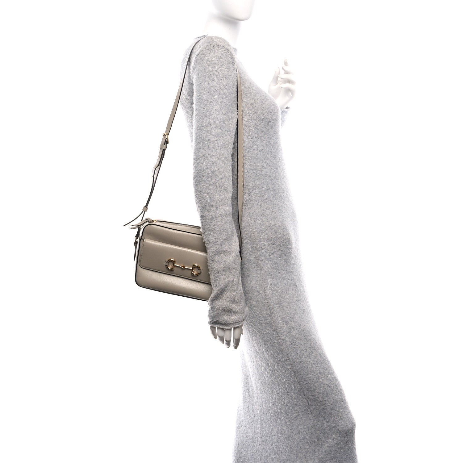 Azalea Calfskin Small Horsebit 1955 Shoulder Bag Oatmeal
