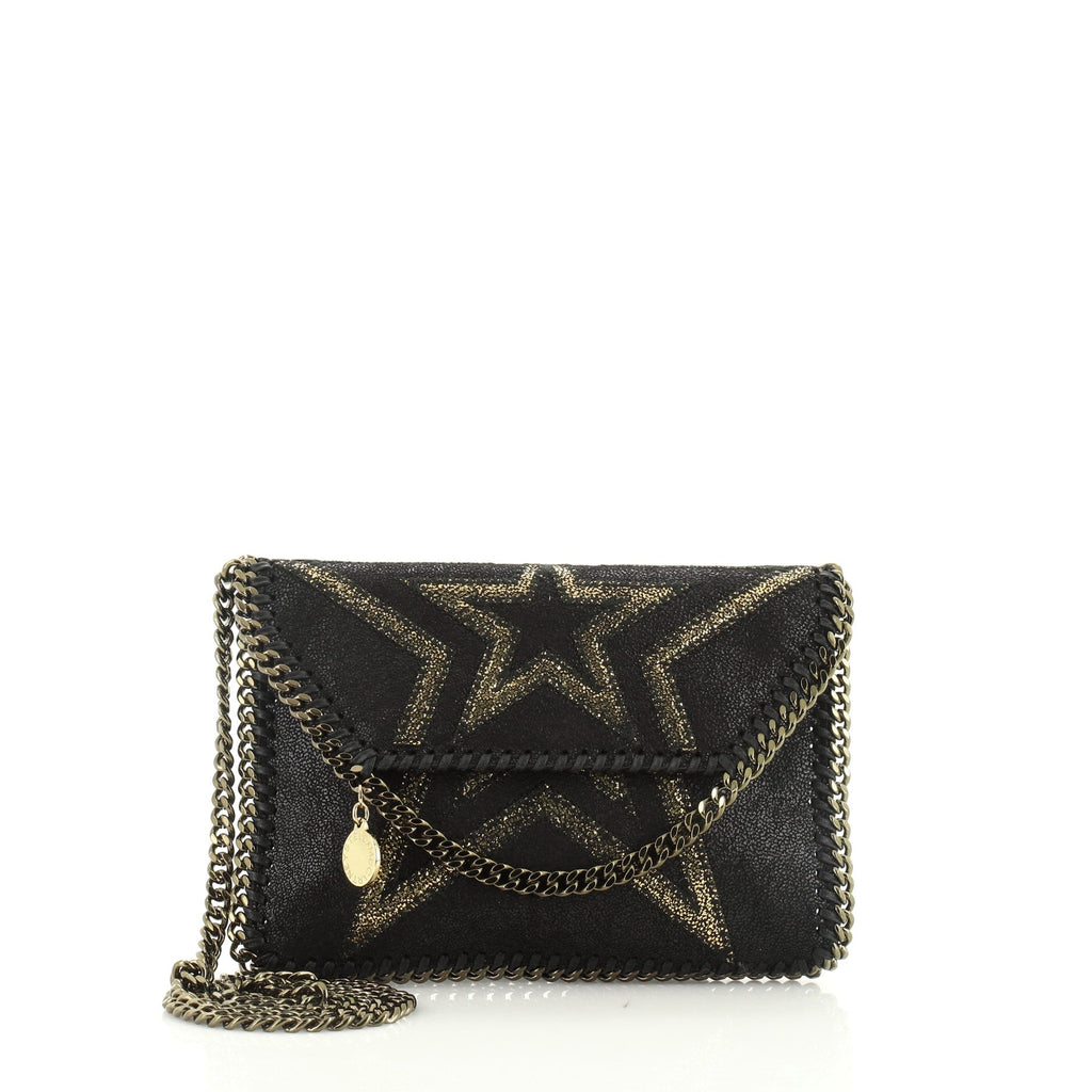 Falabella Fold Over Flap Crossbody Bag Embellished Shaggy Deer Mini