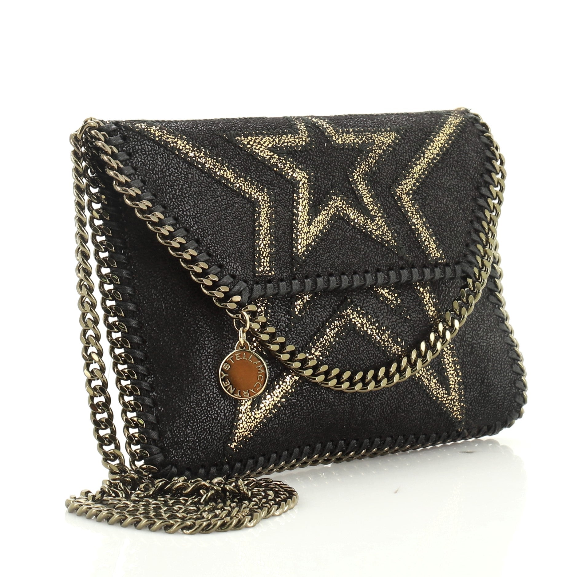 Falabella Fold Over Flap Crossbody Bag Embellished Shaggy Deer Mini