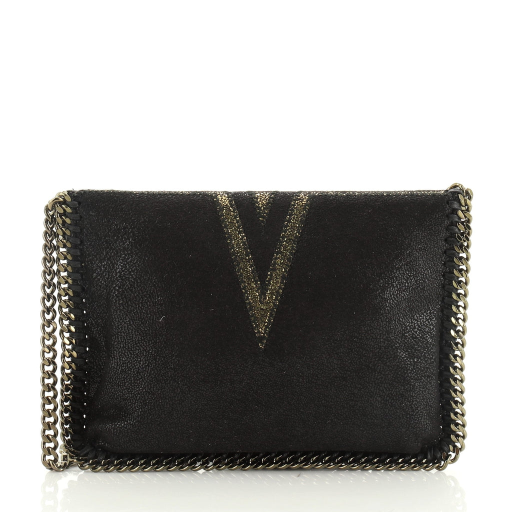 Falabella Fold Over Flap Crossbody Bag Embellished Shaggy Deer Mini