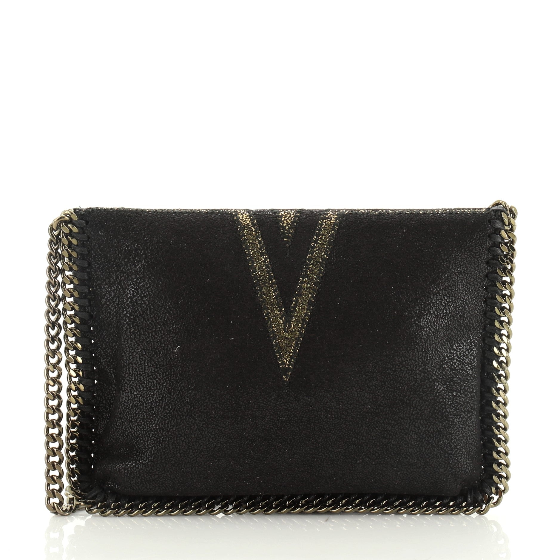 Falabella Fold Over Flap Crossbody Bag Embellished Shaggy Deer Mini