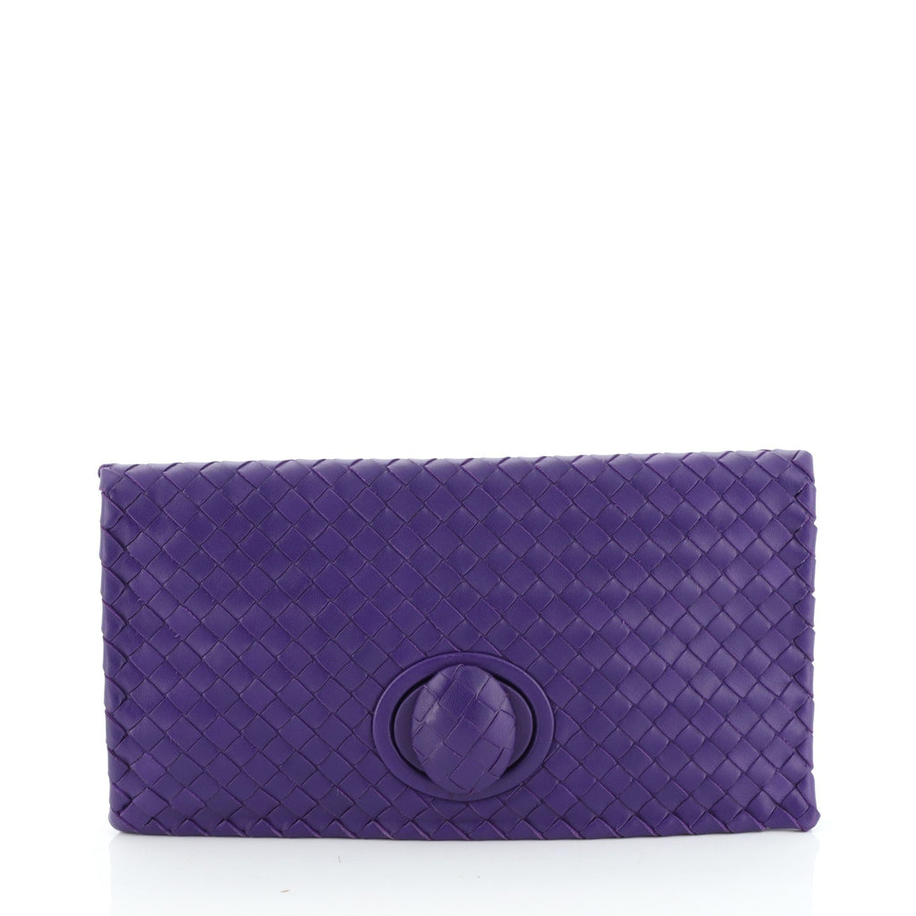 Fold Over Turnlock Clutch Intrecciato Nappa