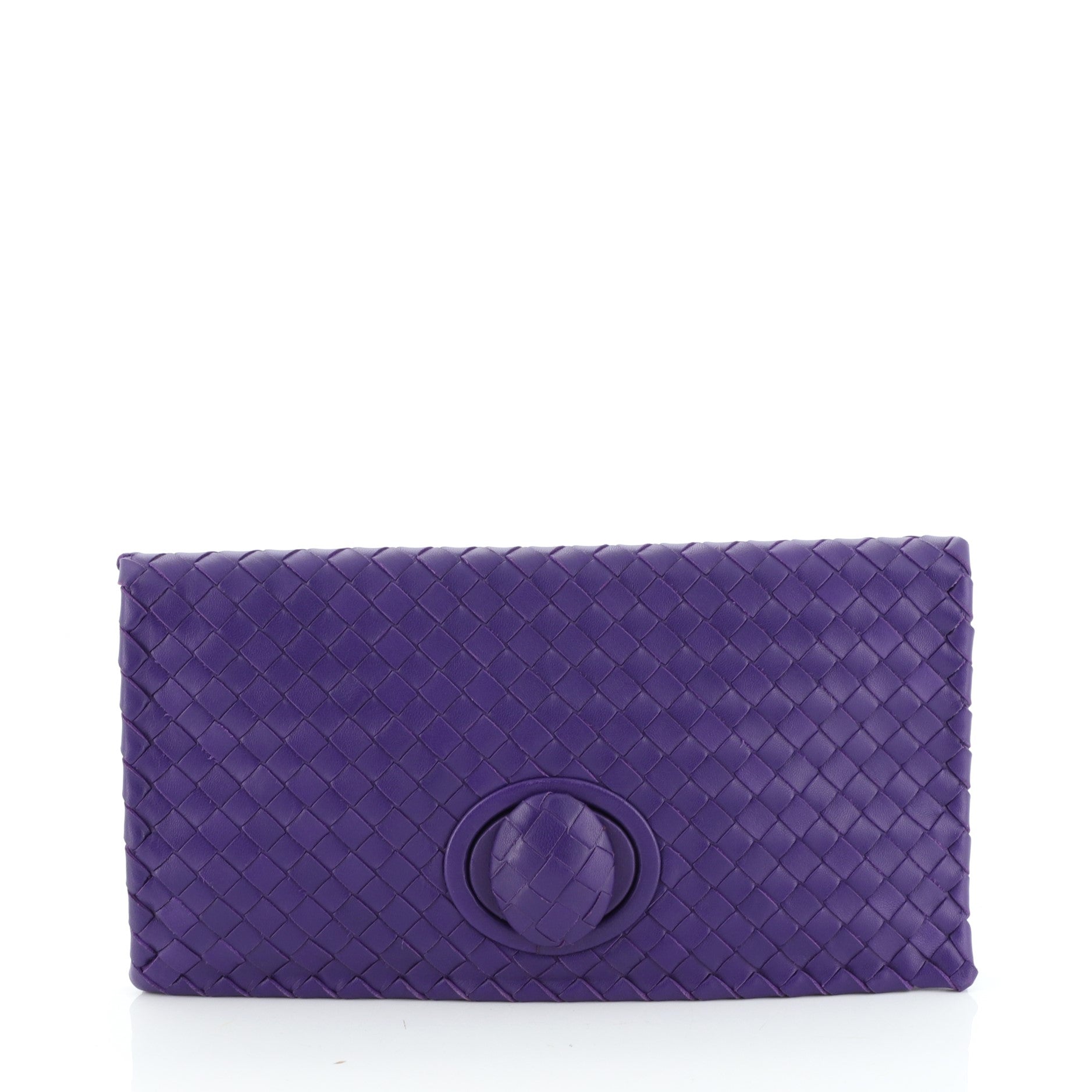 Fold Over Turnlock Clutch Intrecciato Nappa