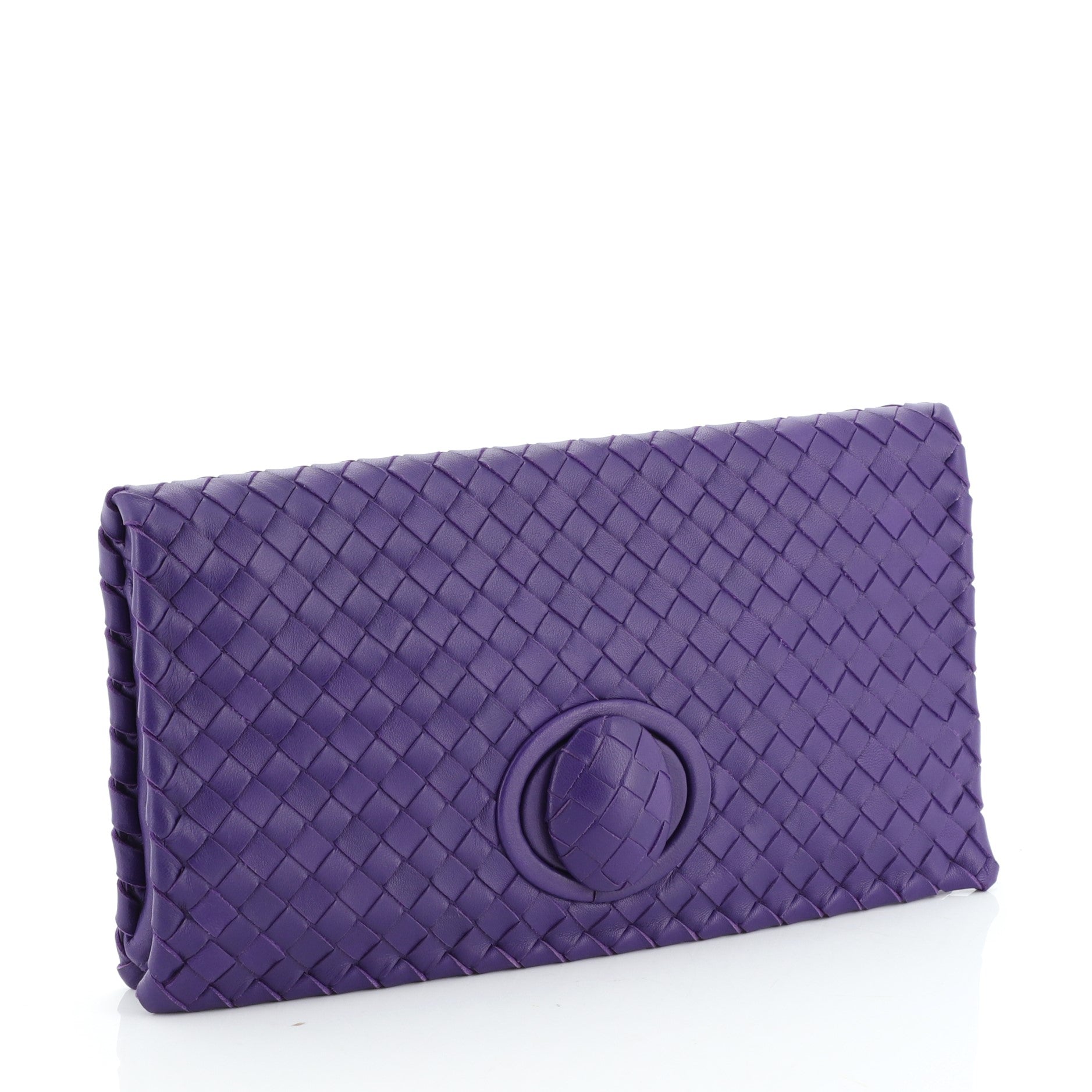 Fold Over Turnlock Clutch Intrecciato Nappa