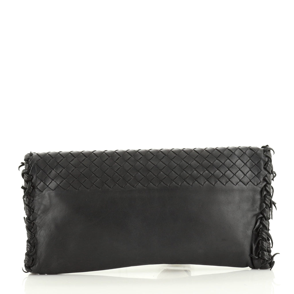 Flap Clutch Leather and Fringe Intrecciato Nappa
