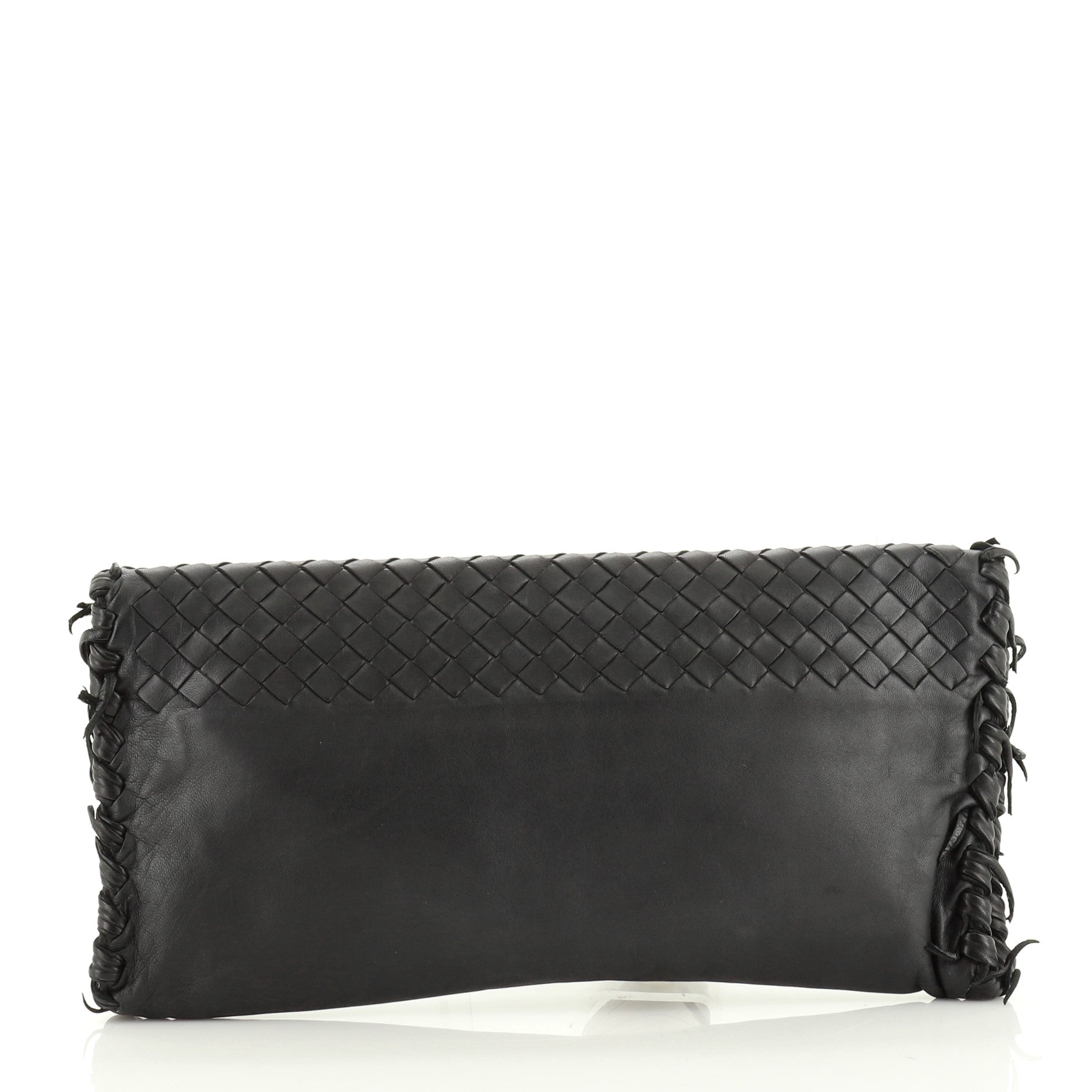 Flap Clutch Leather and Fringe Intrecciato Nappa