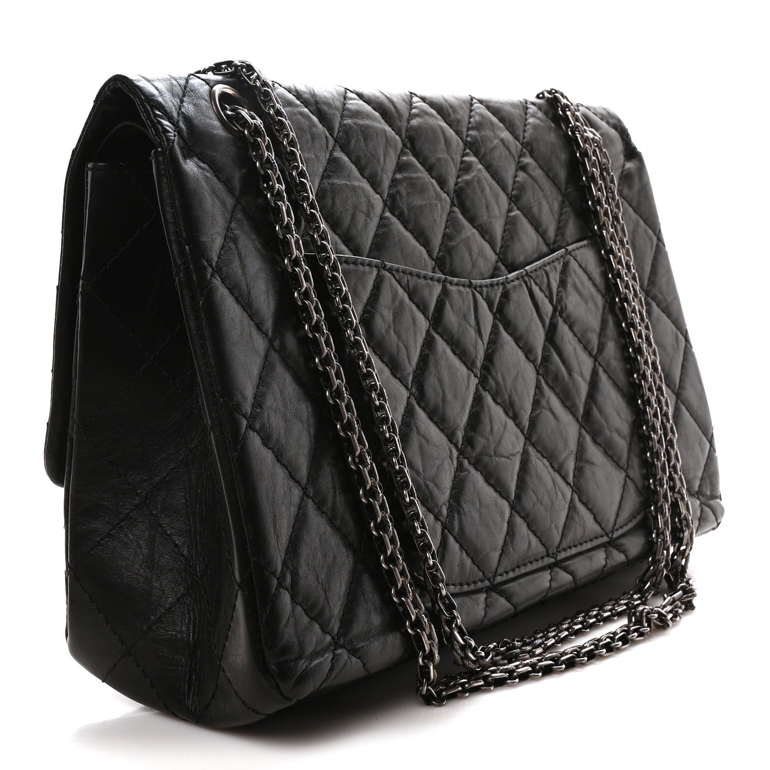 Aged Calfskin Quilted 2.55 Reissue 226 Flap Black