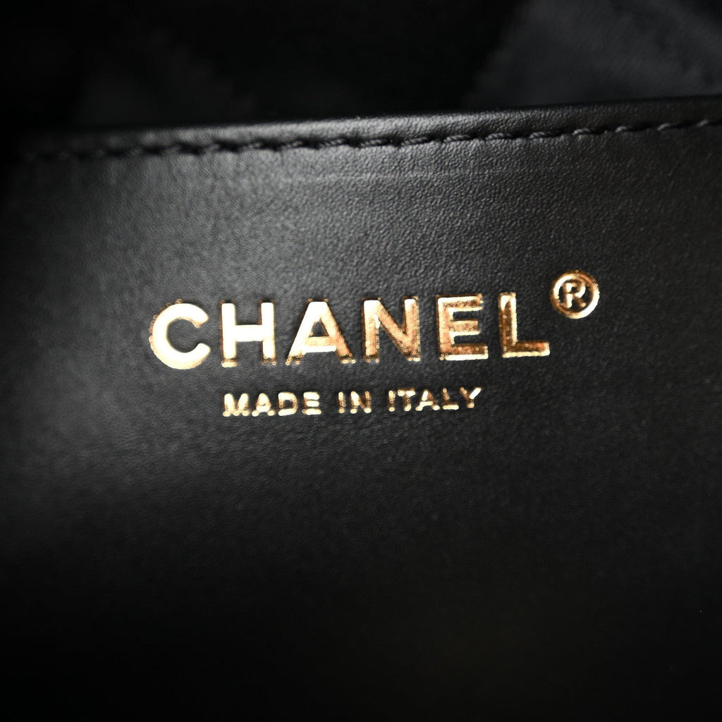 Shiny Calfskin Quilted Mini Chanel 22 Black