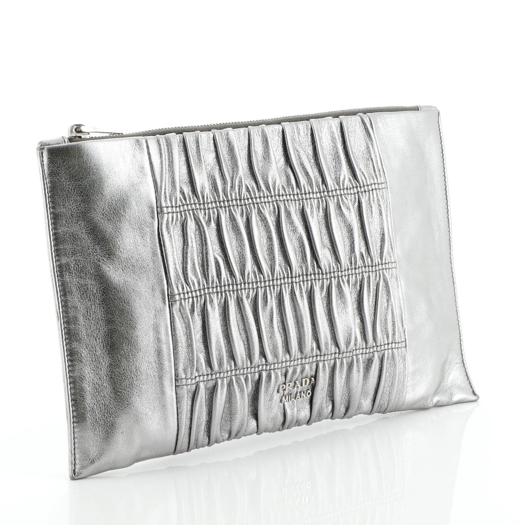 Gaufre Clutch Leather