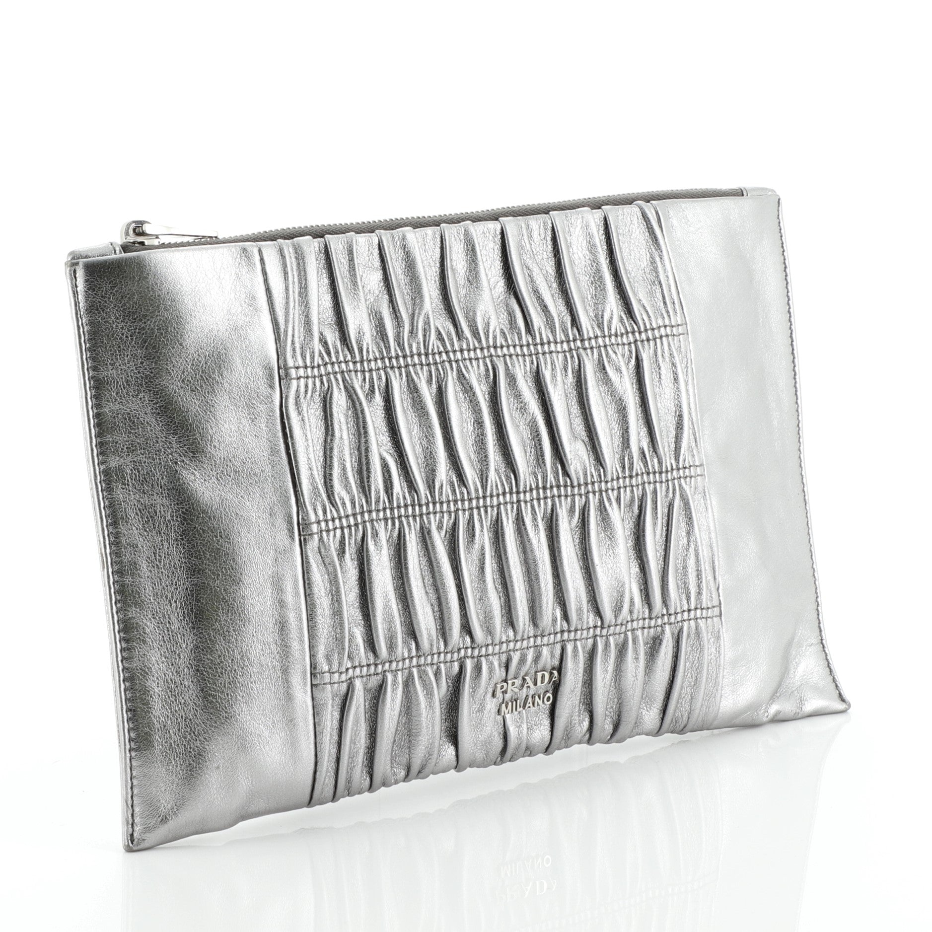 Gaufre Clutch Leather