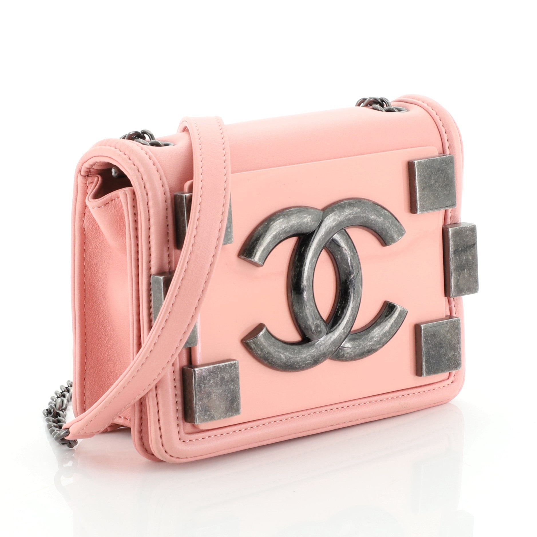 Boy Brick Flap Bag Lambskin and Plexiglass Mini