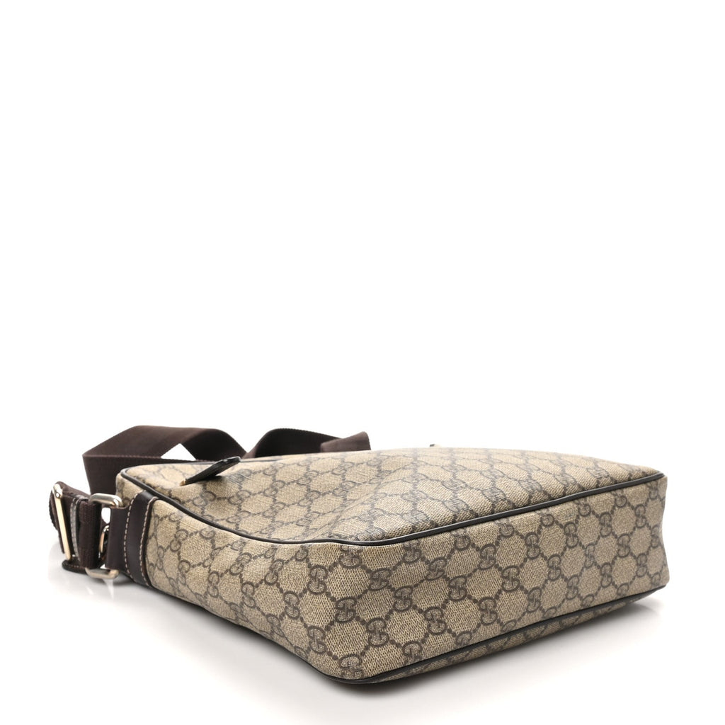 GG Plus Monogram Selleria Calfskin Medium Messenger Bag Beige Ebony Cocoa Dark Chocolate