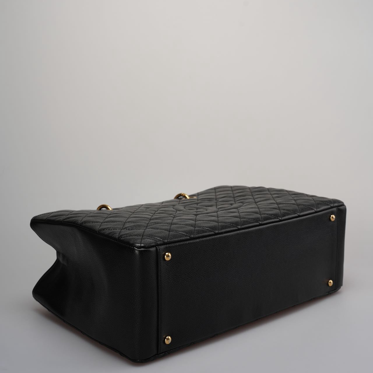 Chanel Large Black Grand Shopping XL GST Tote Bag In Caviar Leather With Gold Hardwares