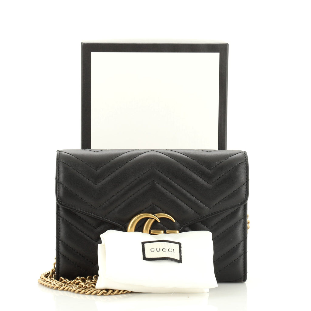 GG Marmont Chain Wallet Matelasse Leather Mini