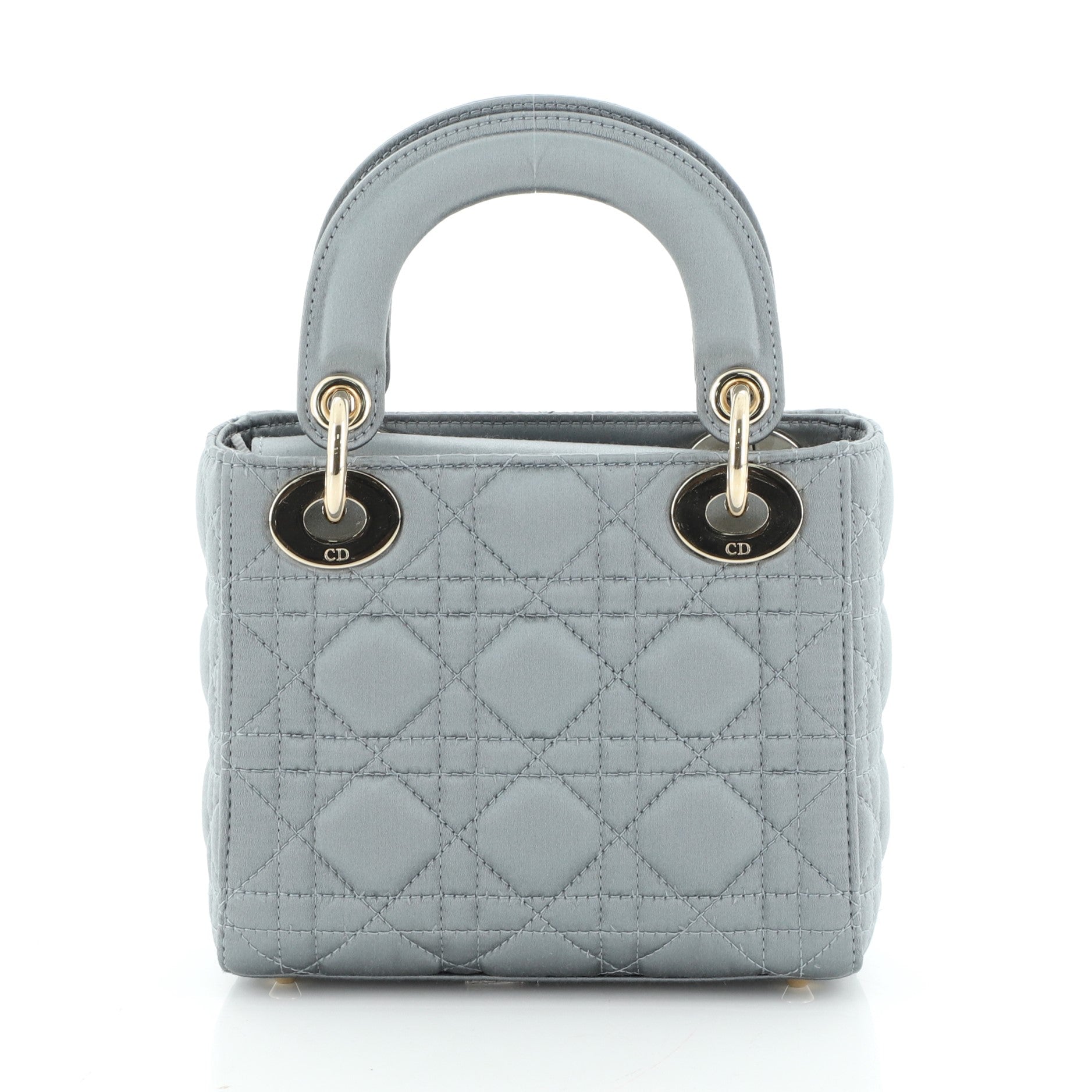 Lady Dior Bag Cannage Quilt Satin with Crystal Charms Mini