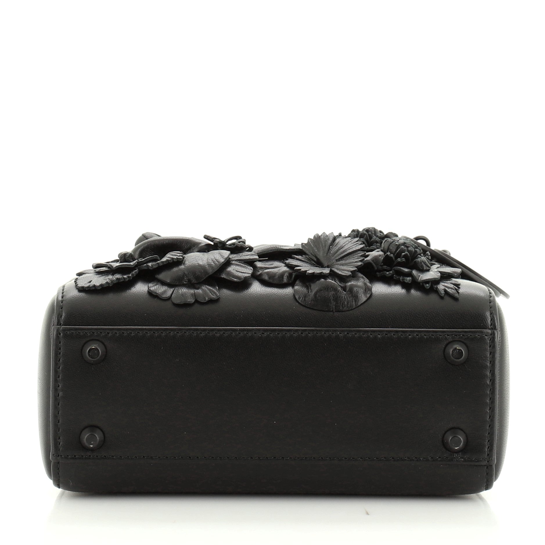 Ultra Matte Lady Dior Bag Flower Embroidered Lambskin Mini