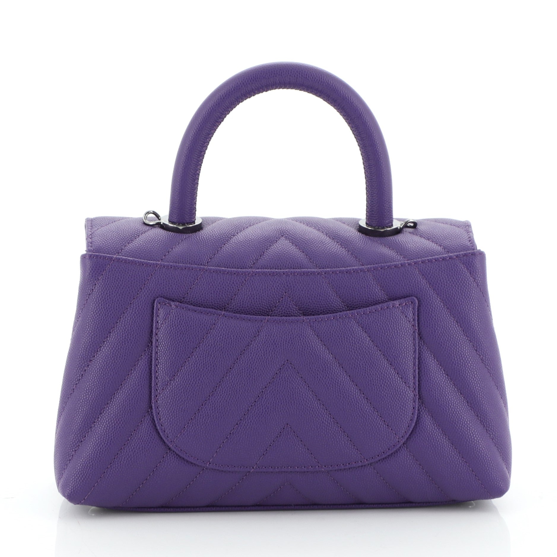 Coco Top Handle Bag Chevron Caviar Mini