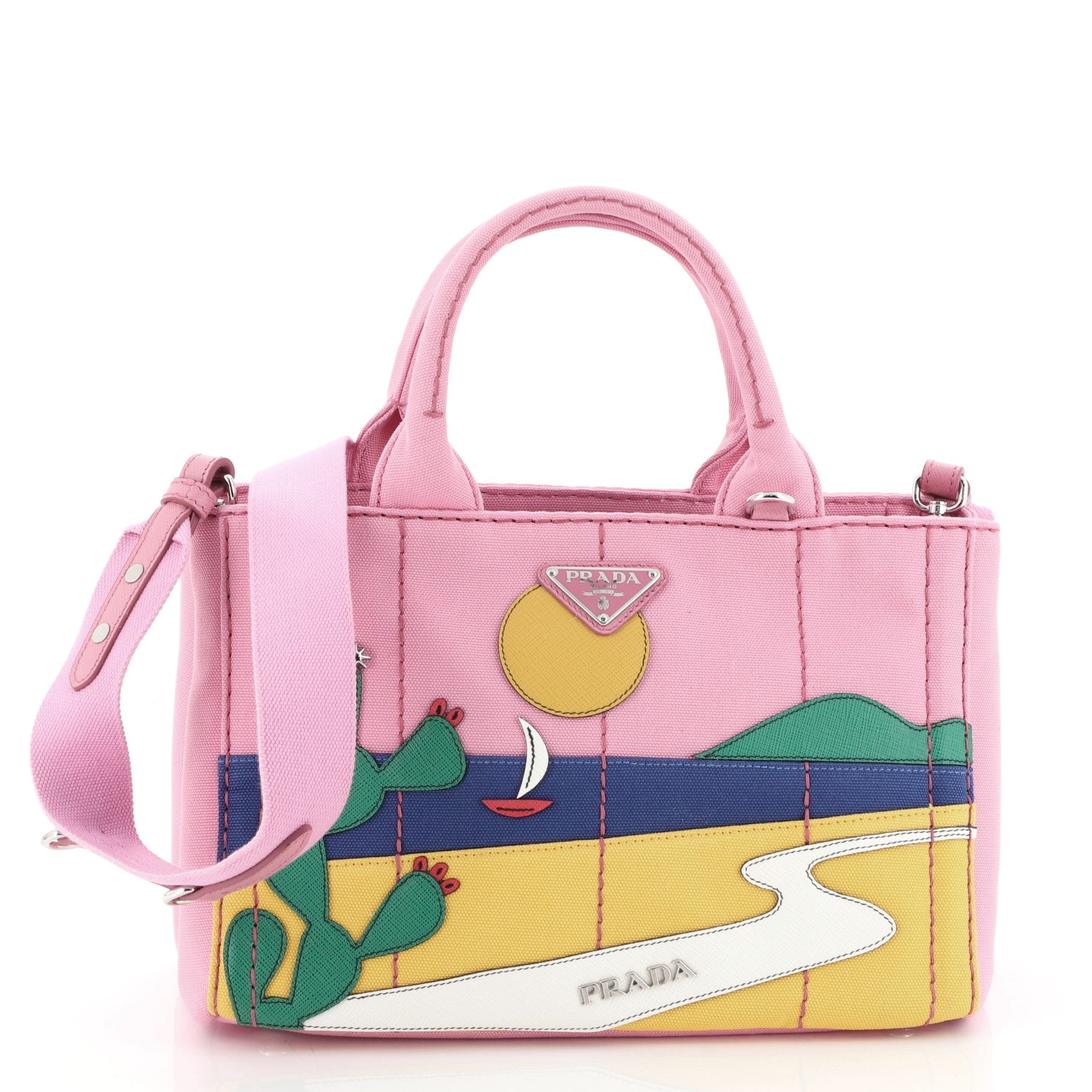 Canapa Convertible Tote Canvas with Applique Mini