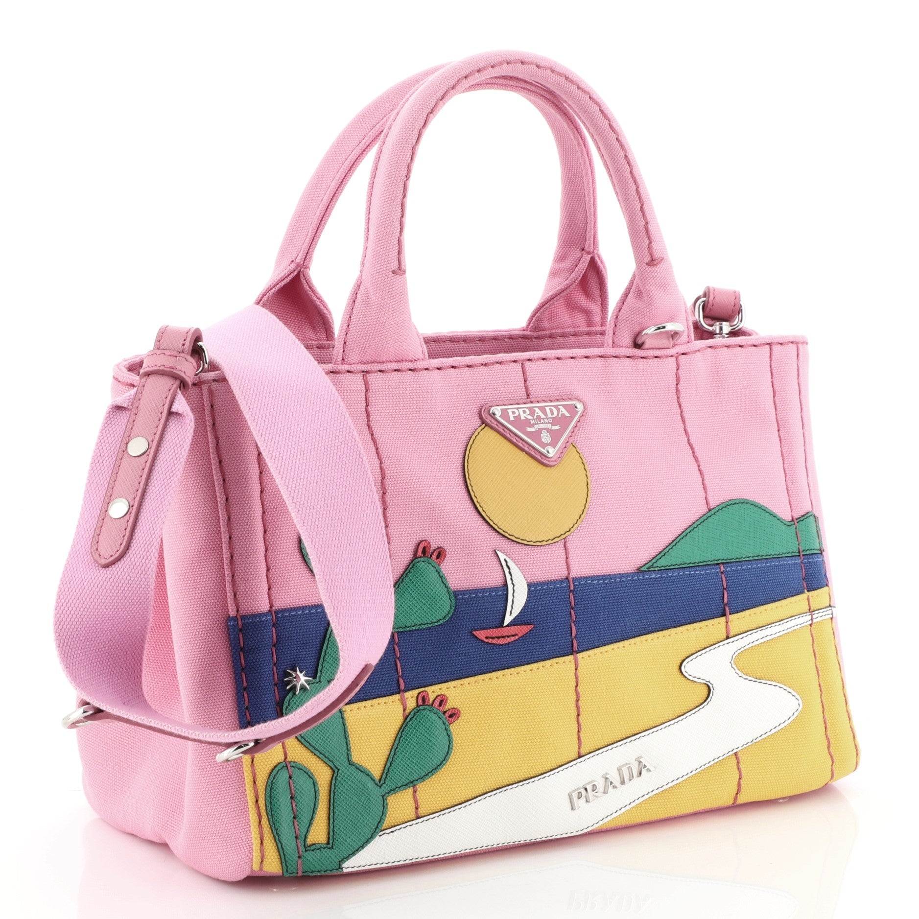 Canapa Convertible Tote Canvas with Applique Mini