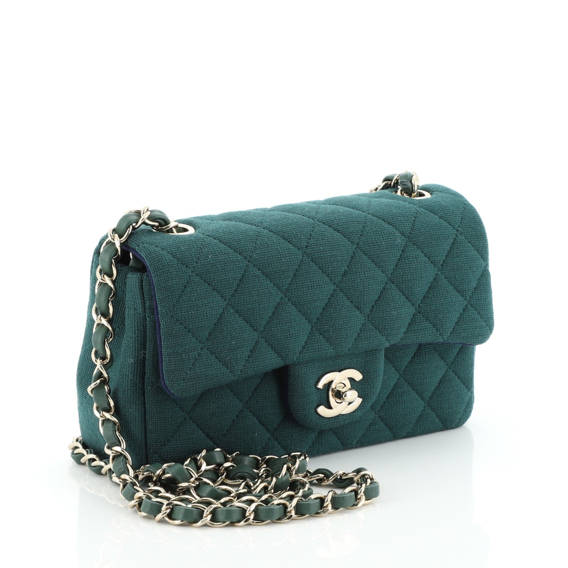 Classic Single Flap Bag Quilted Jersey Mini