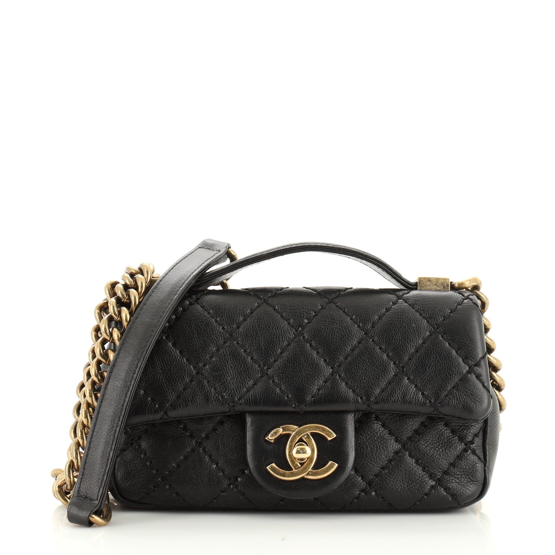 Urban Day Flap Bag Stitched Calfskin Mini