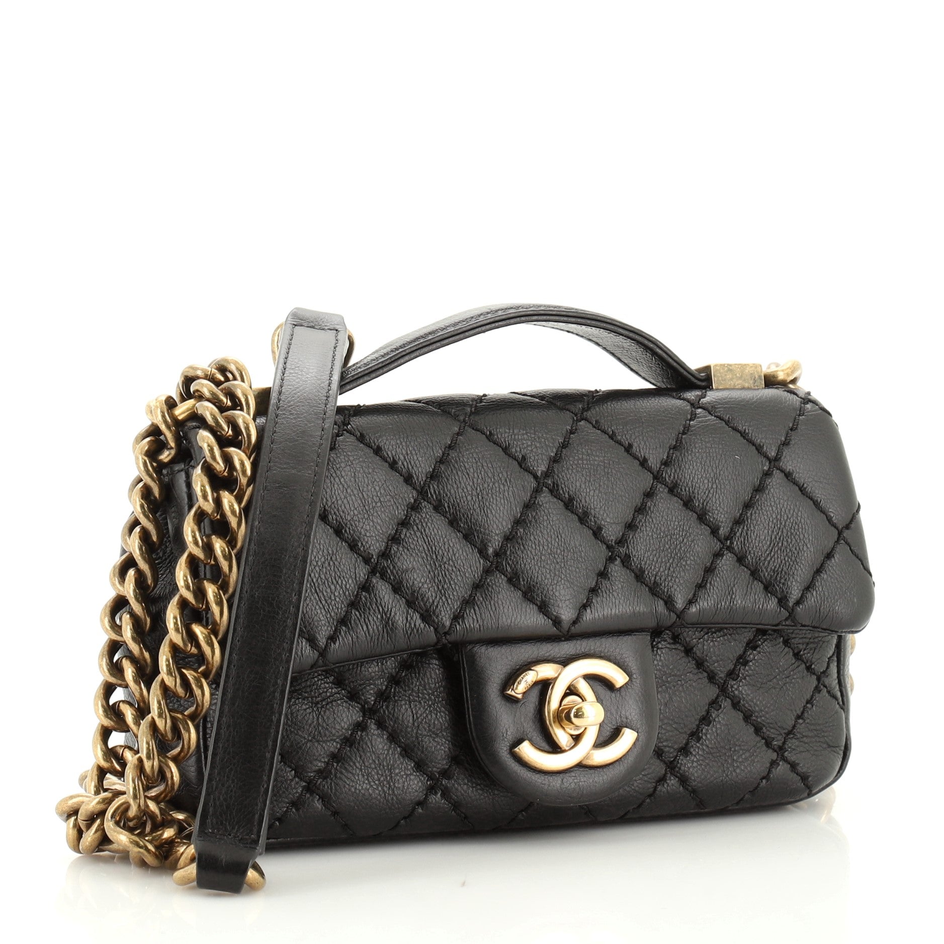 Urban Day Flap Bag Stitched Calfskin Mini