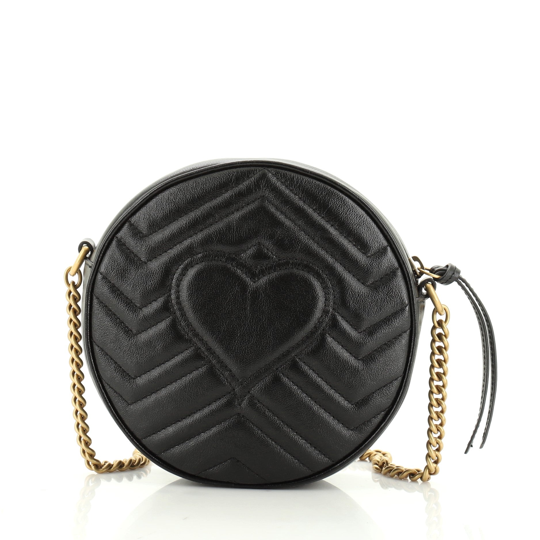 GG Marmont Round Shoulder Bag Matelasse Leather Mini