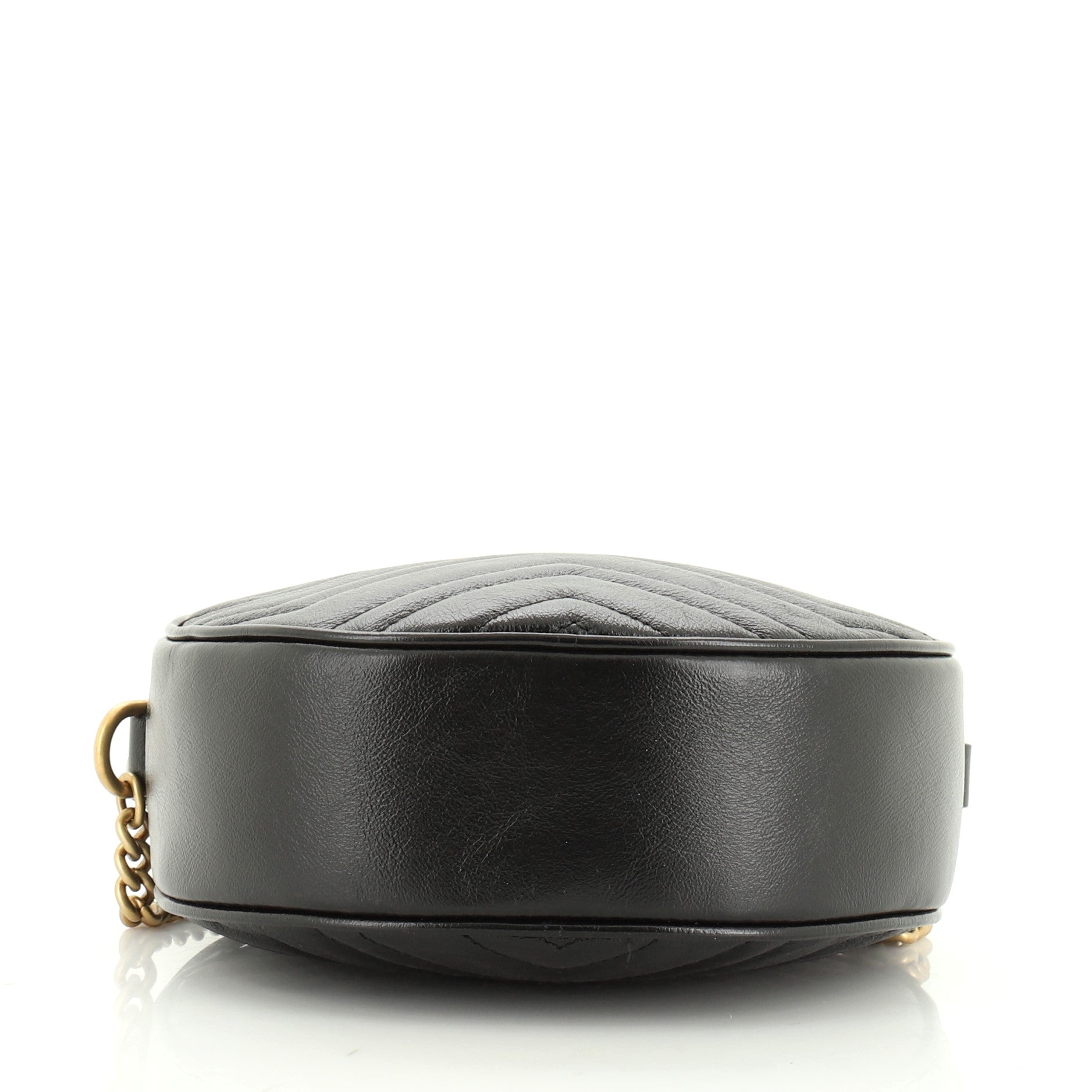 GG Marmont Round Shoulder Bag Matelasse Leather Mini