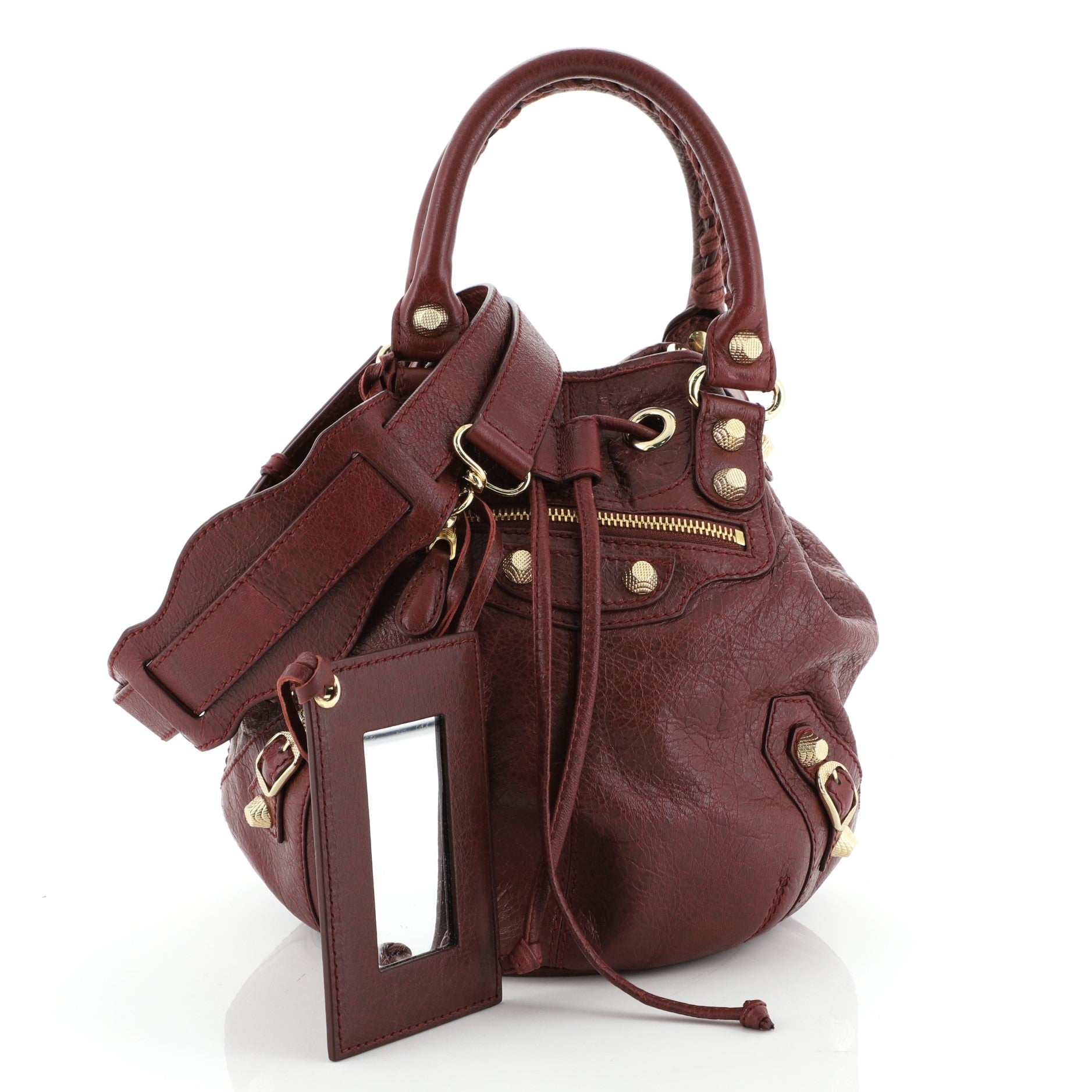 Pom Pon Classic Studs Bag Leather Mini