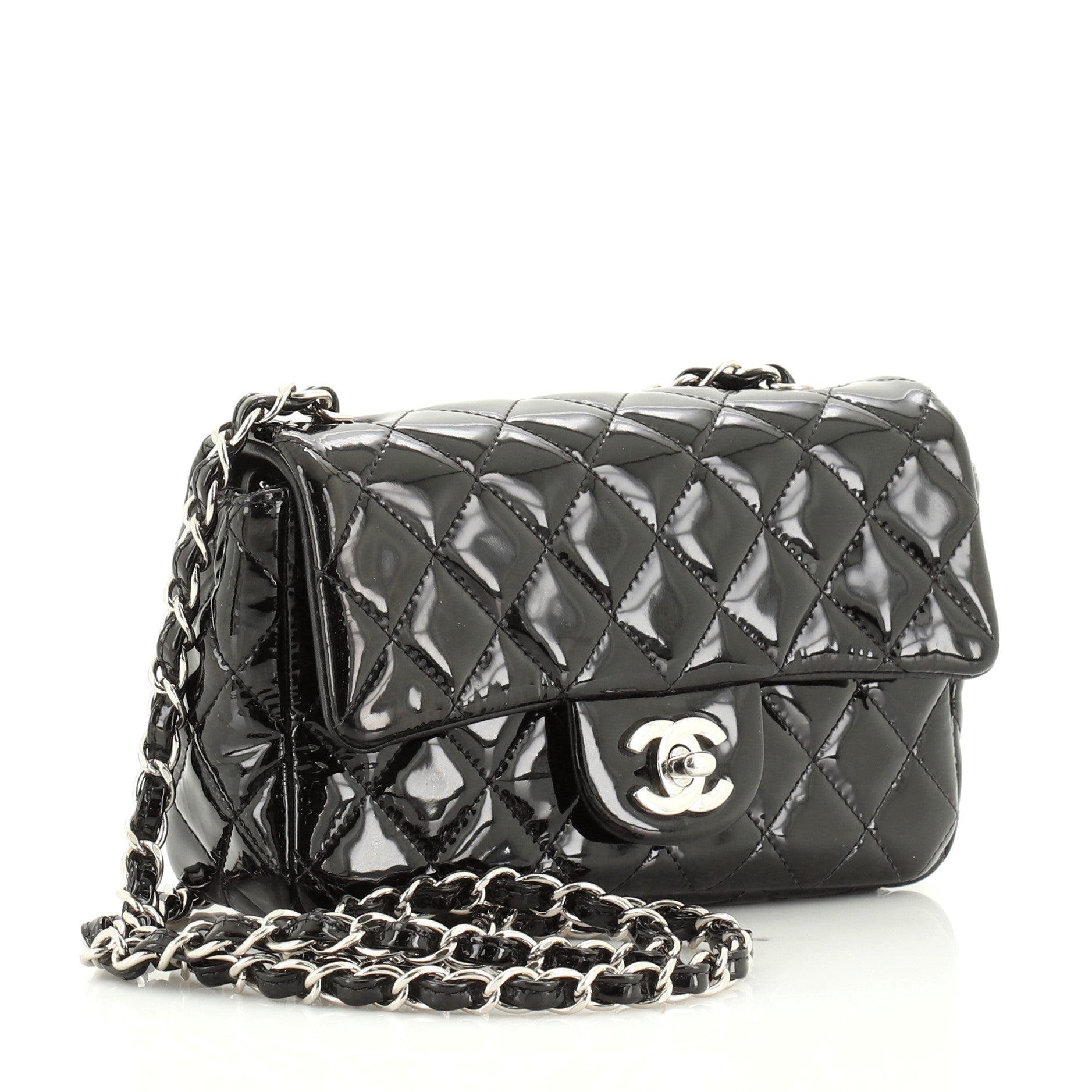 Classic Single Flap Bag Quilted Patent Mini