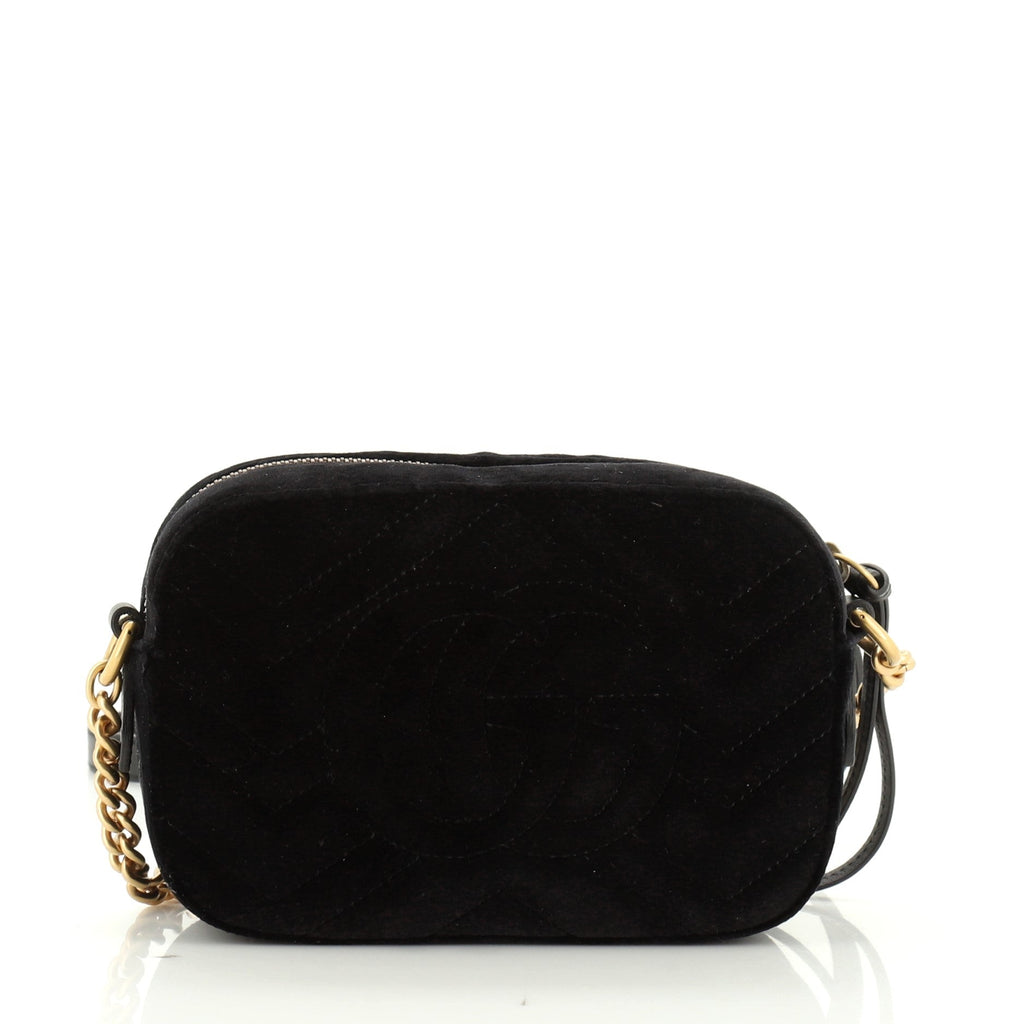 GG Marmont Shoulder Bag Crystal Embellished Matelasse Velvet Mini