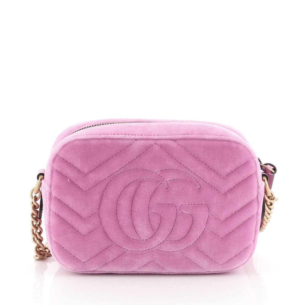 GG Marmont Shoulder Bag Crystal Embellished Matelasse Velvet Mini