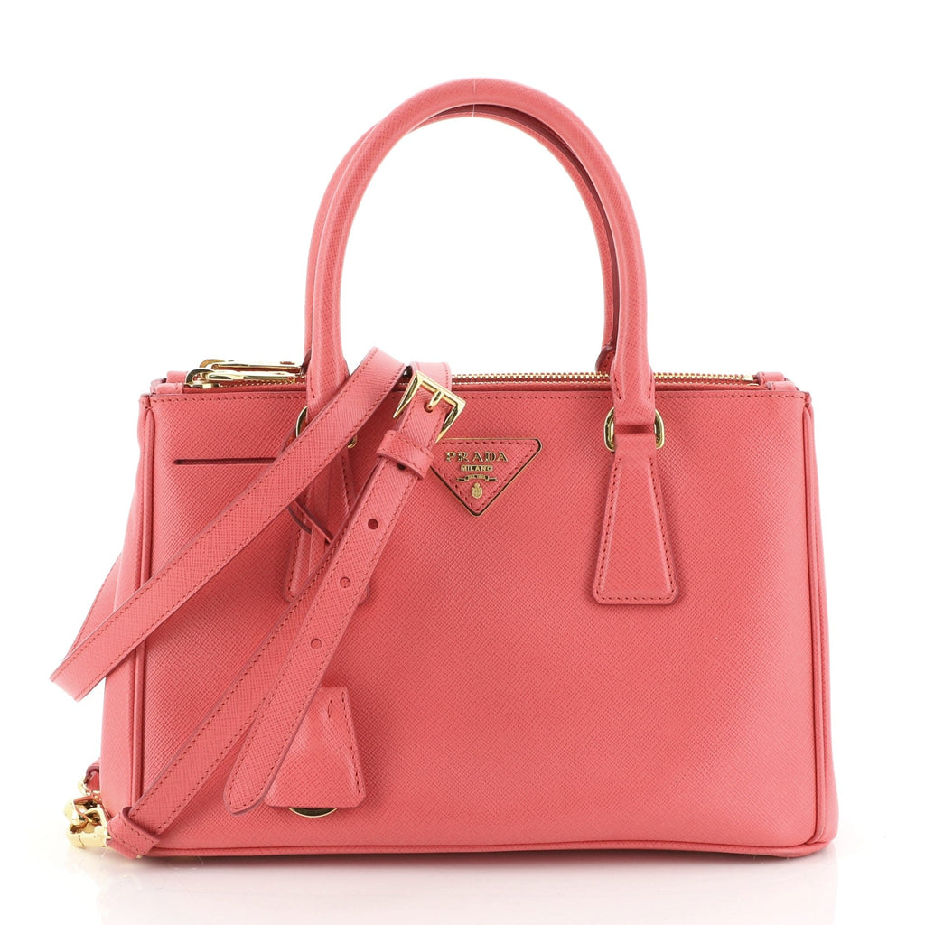 Double Zip Lux Tote Saffiano Leather Mini