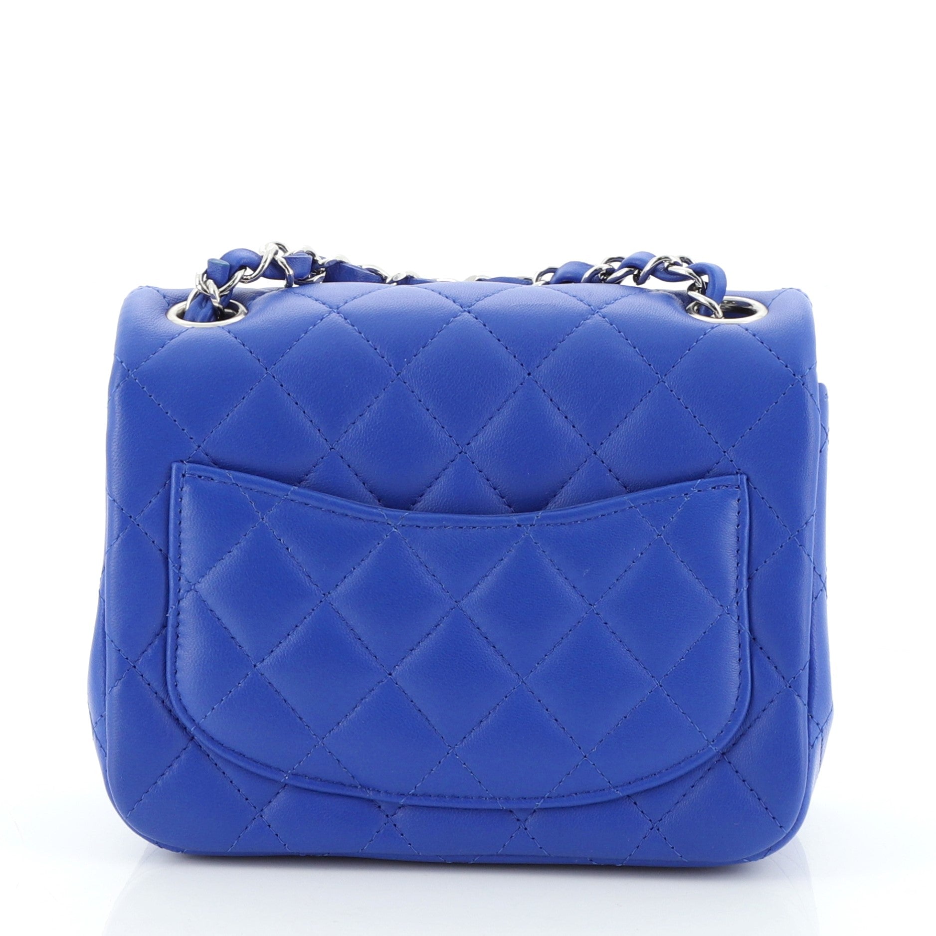 Square Classic Single Flap Bag Quilted Lambskin Mini