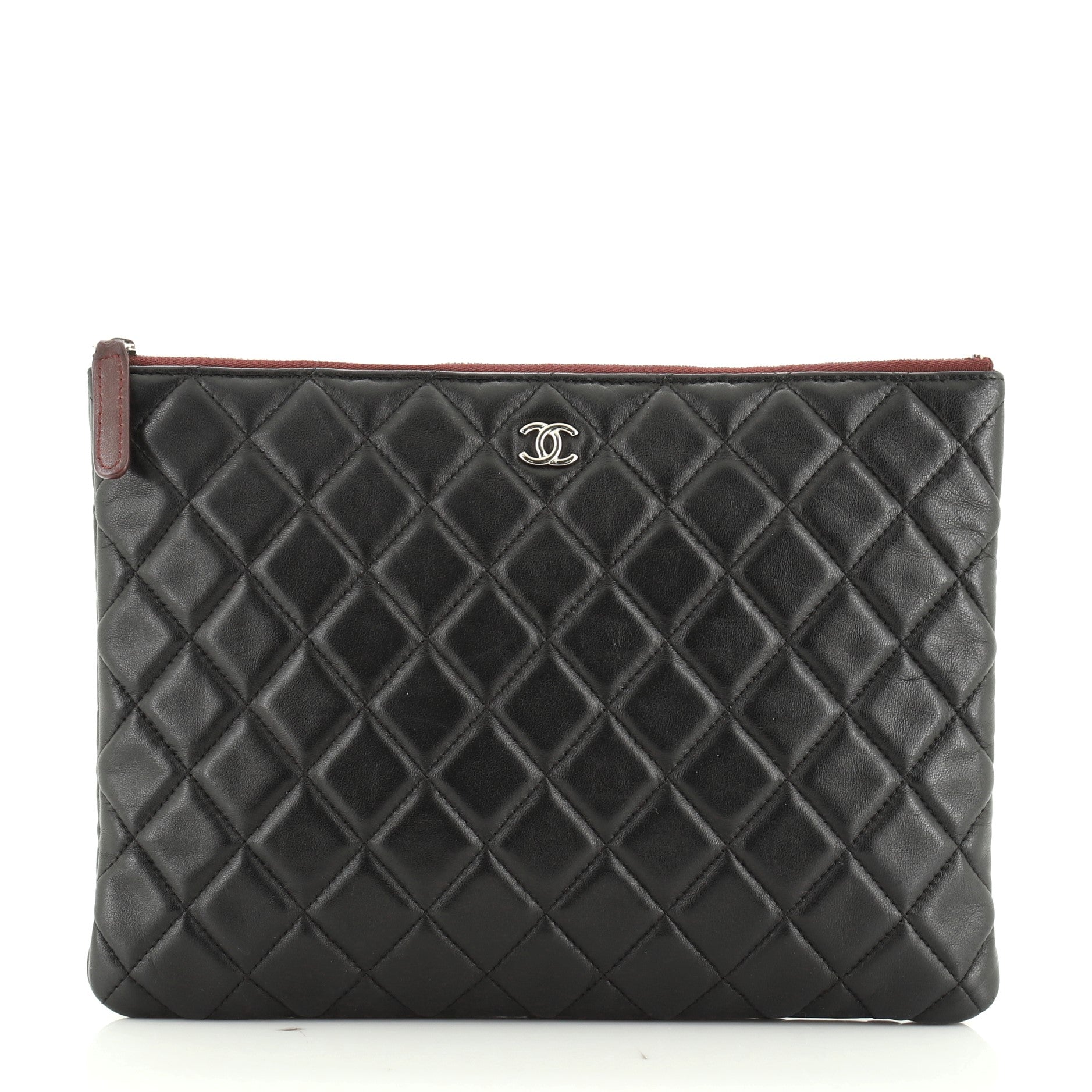 O Case Clutch Quilted Perforated Lambskin Medium