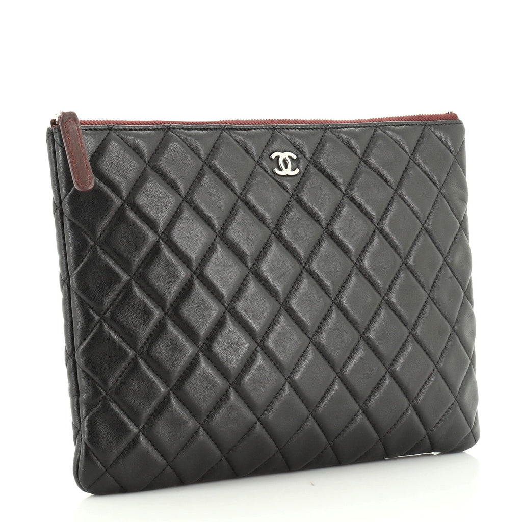 O Case Clutch Quilted Perforated Lambskin Medium