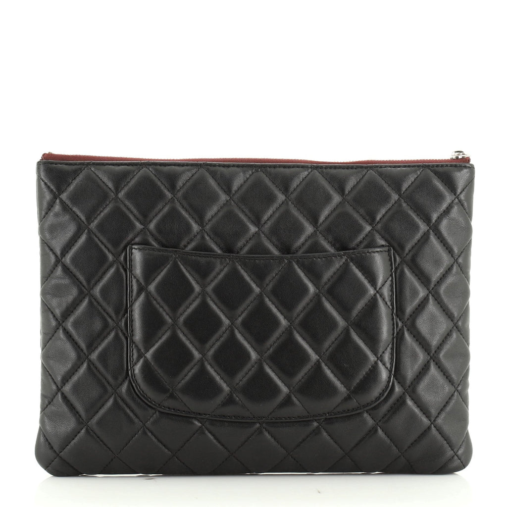 O Case Clutch Quilted Perforated Lambskin Medium