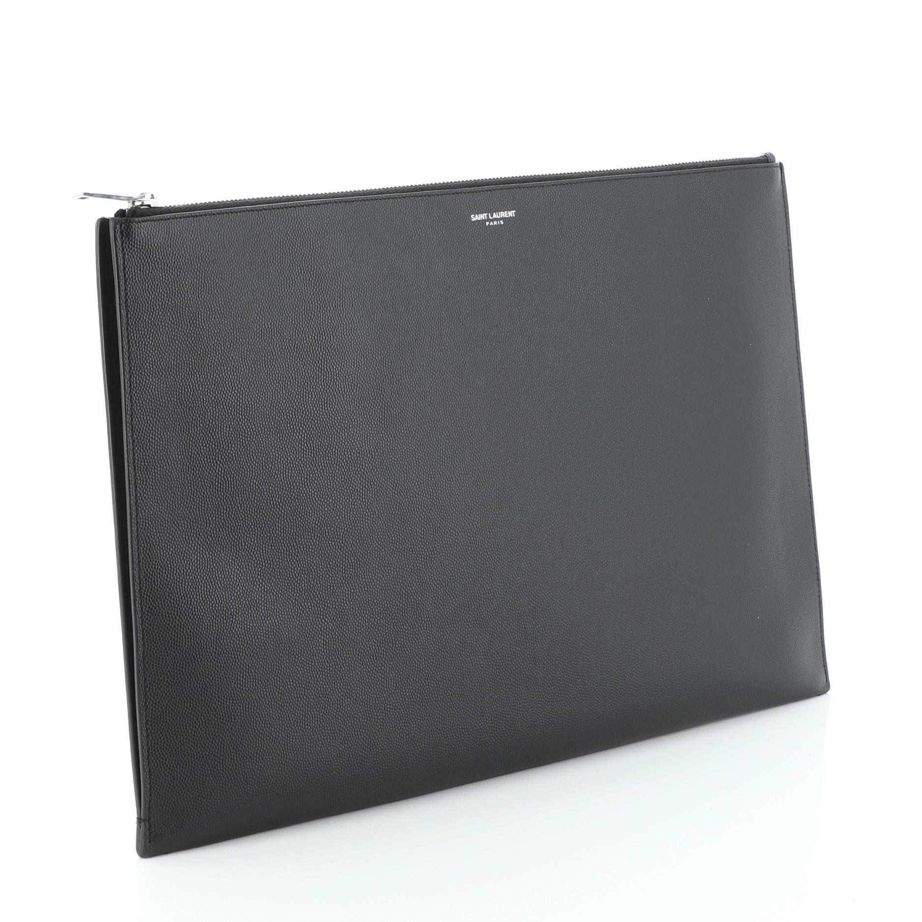 Letters Zip Clutch Leather Large