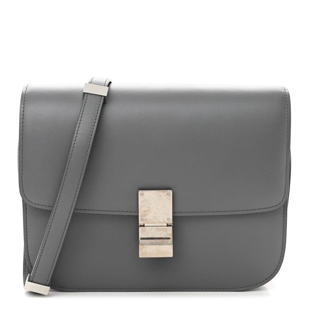 Smooth Calfskin Medium Classic Box Flap Bag Storm
