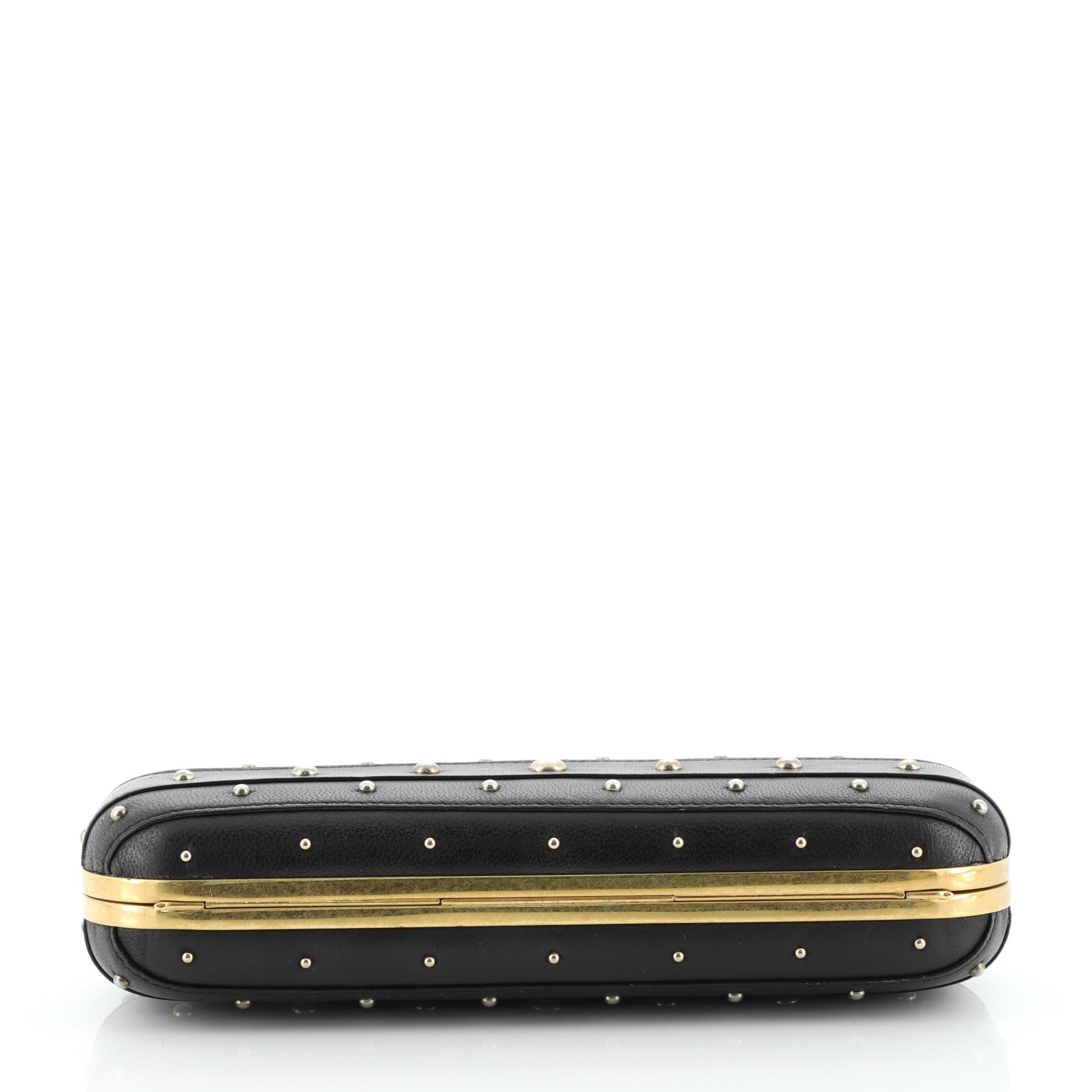 Knuckle Box Clutch Studded Leather Long