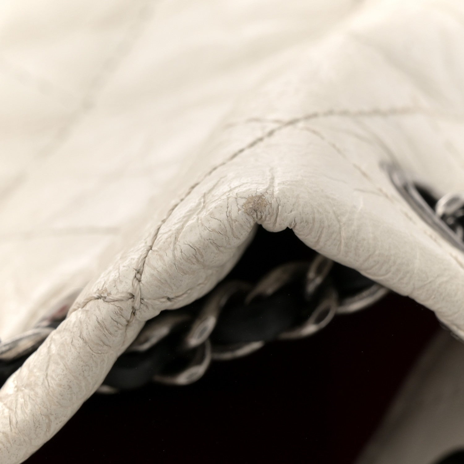 Aged Calfskin Quilted Gabrielle Backpack Black White