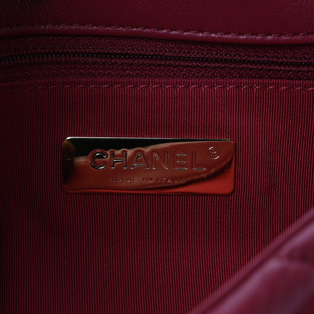 Goatskin Quilted Medium Chanel 19 Flap Red