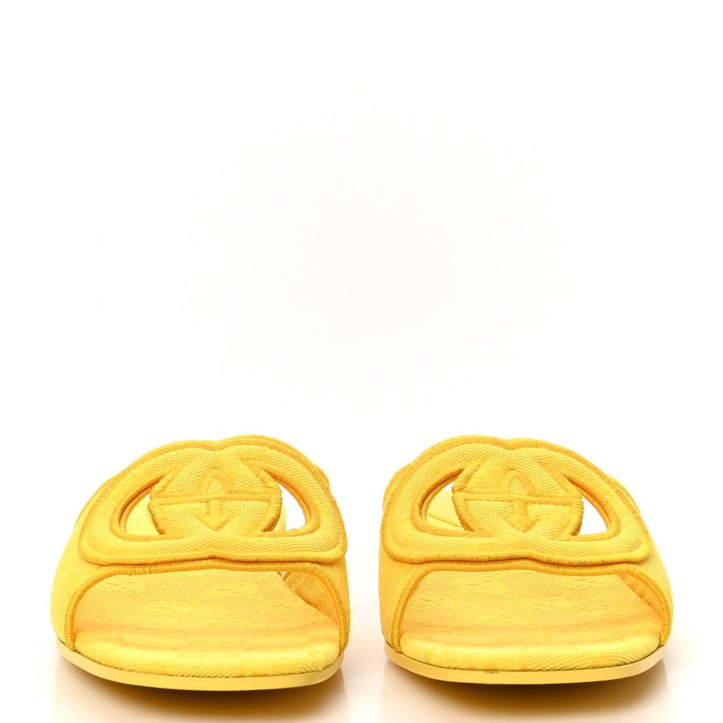 Canvas Interlocking G Womens Slide Sandals 39.5 39.5 Sun Ray