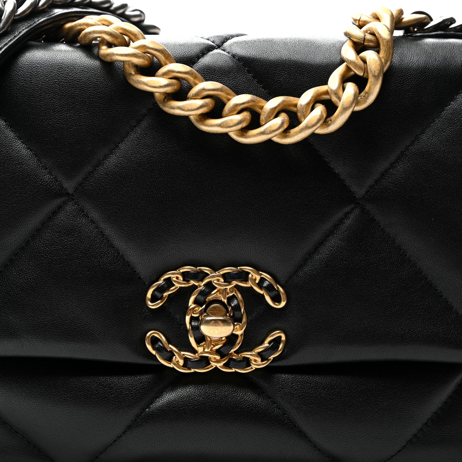 Goatskin Quilted Medium Chanel 19 Flap Black