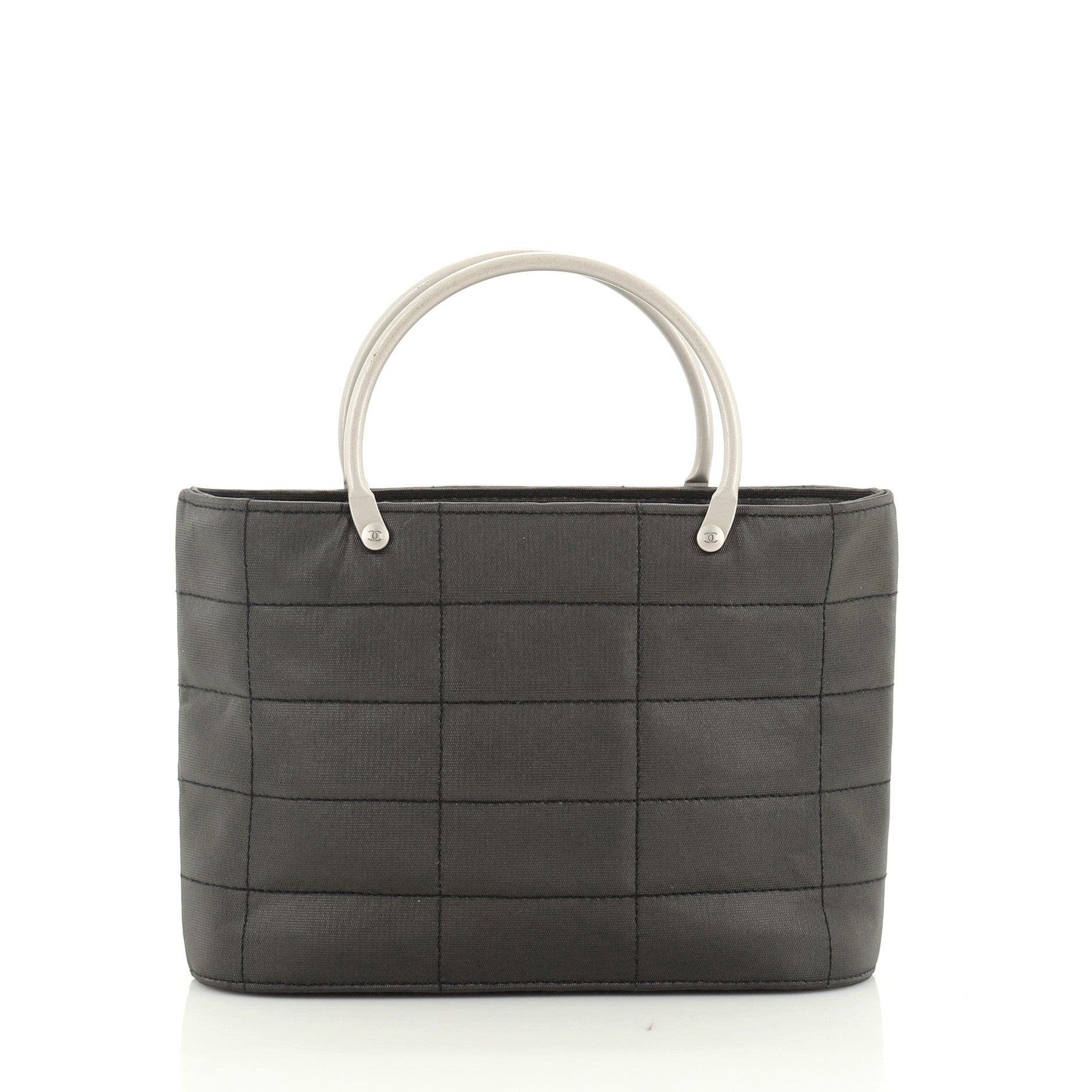 Vintage Metal Ring Tote Quilted Fabric Mini