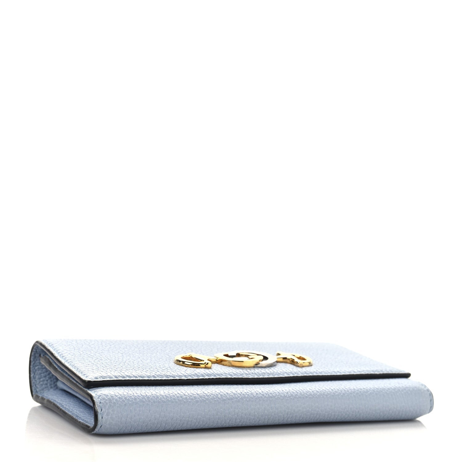 Grainy Calfskin Zumi Continental Wallet  Porcelain Light Blue