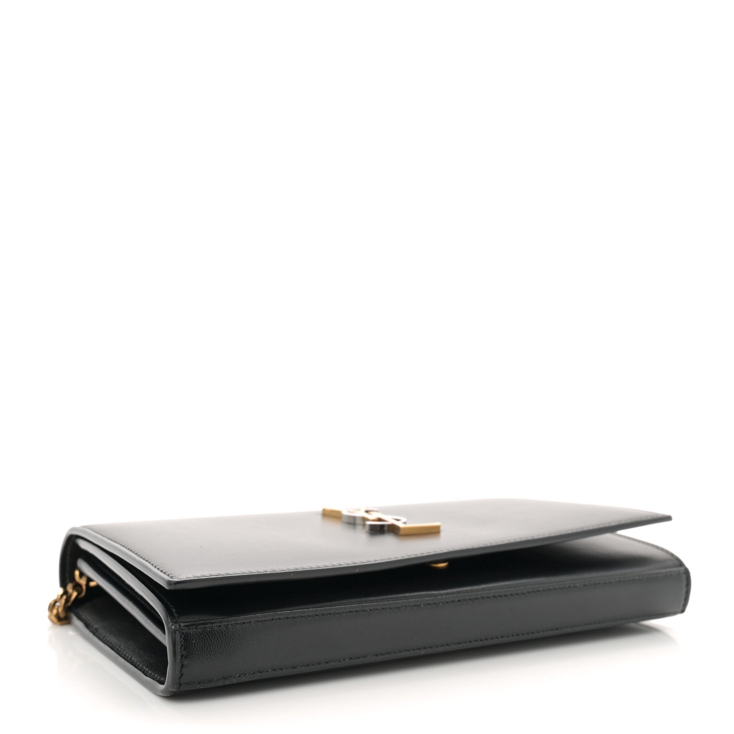 Smooth Calfskin Tri-Metal Cassandre Wallet On Chain WOC Black