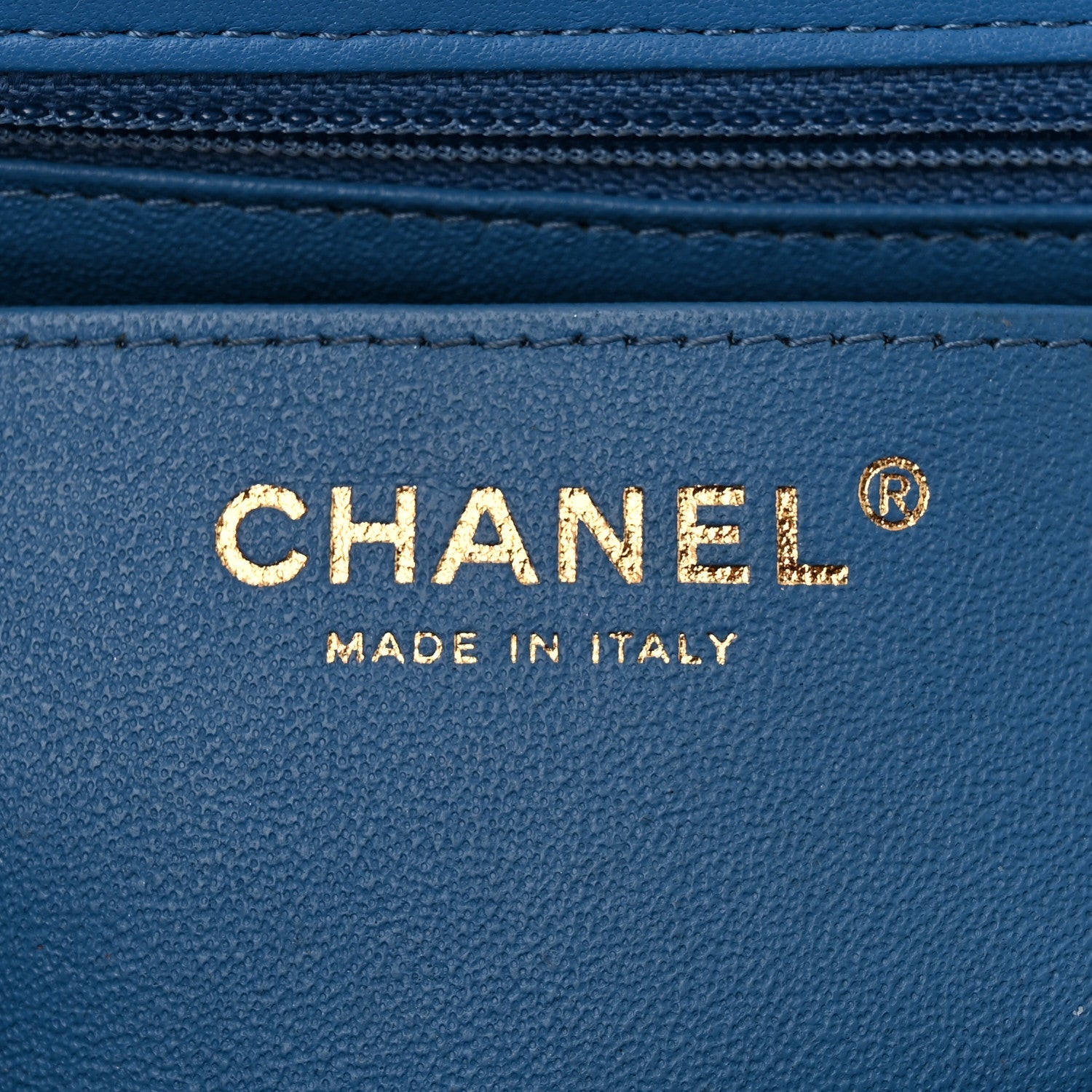 Lambskin Quilted Mini Rectangular Flap Blue