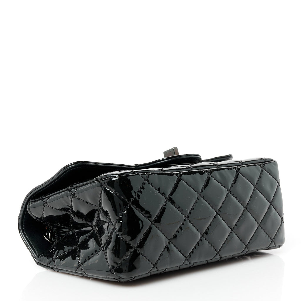 Patent Calfskin Quilted 2.55 Reissue Mini Flap So Black