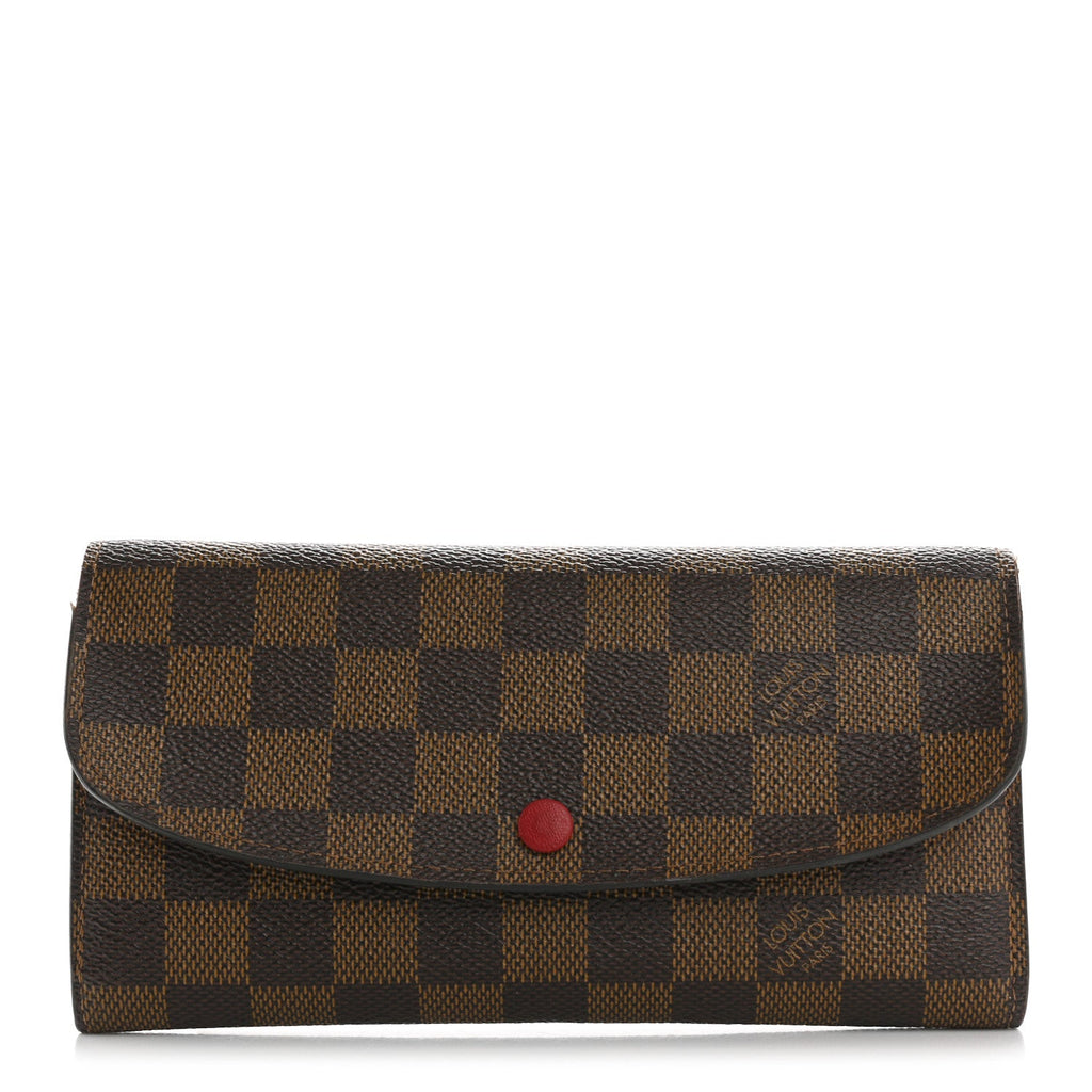 Damier Ebene Emilie Wallet Red